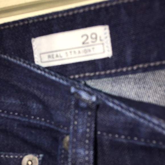 Gap Dark Wash Real Straight Long Inseam Stretch Jeans - Picture 2 of 5